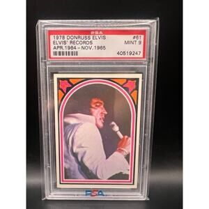 1978 Donruss Elvis Presley PSA 9 Only 1 Higher 61 King TCB Elvis Card, Graceland